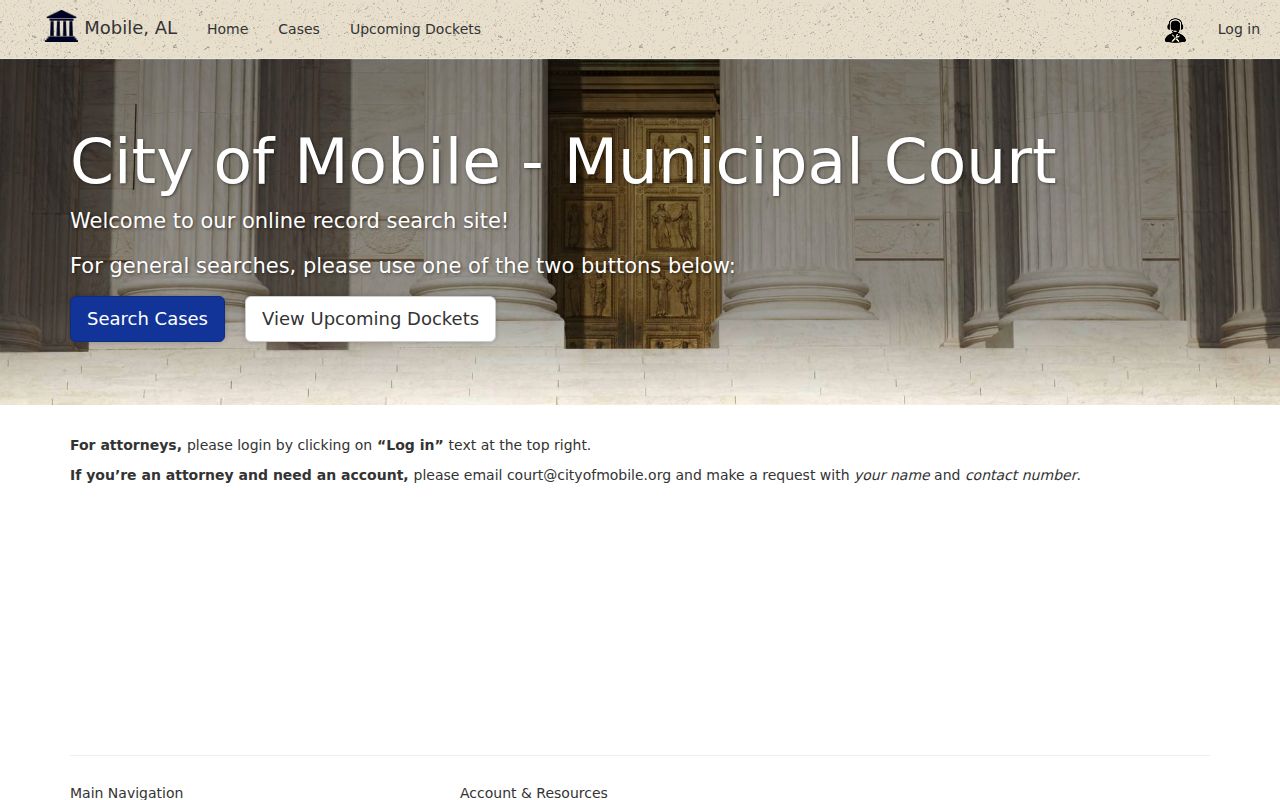 Mobile County court records City of Mobile municipal search