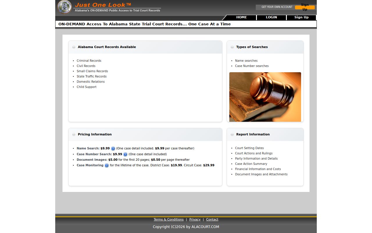 Mobile County court records Just One Look access