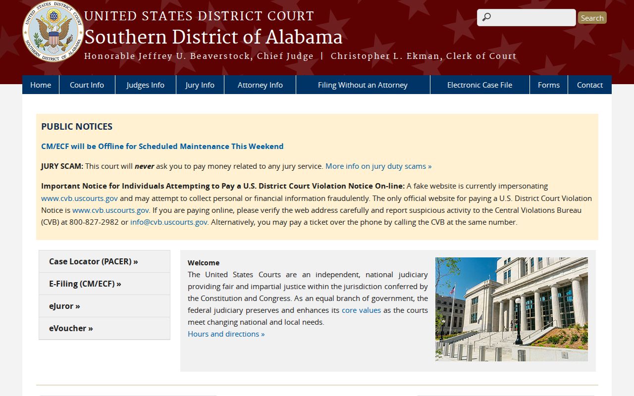 Mobile County court records Southern District of Alabama