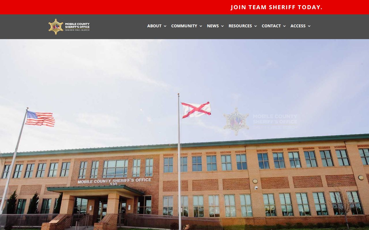 Mobile County inmate search Sheriff's Office homepage