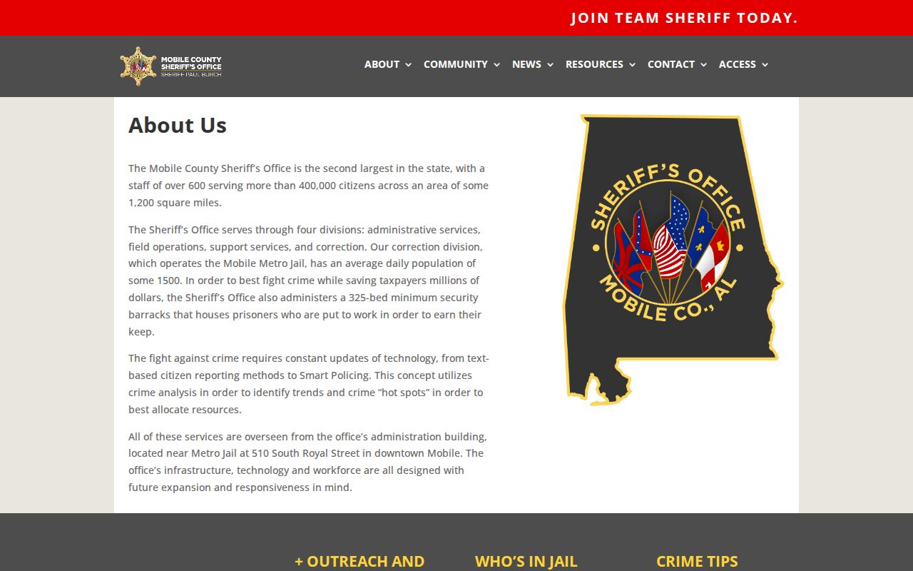 Mobile County inmate search Sheriff's Office overview
