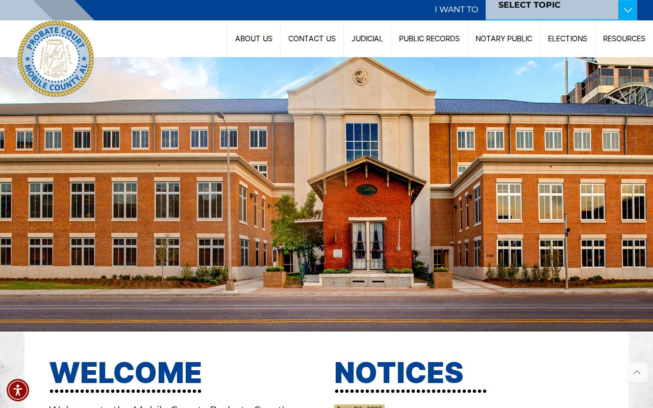 Mobile County Probate Court records homepage