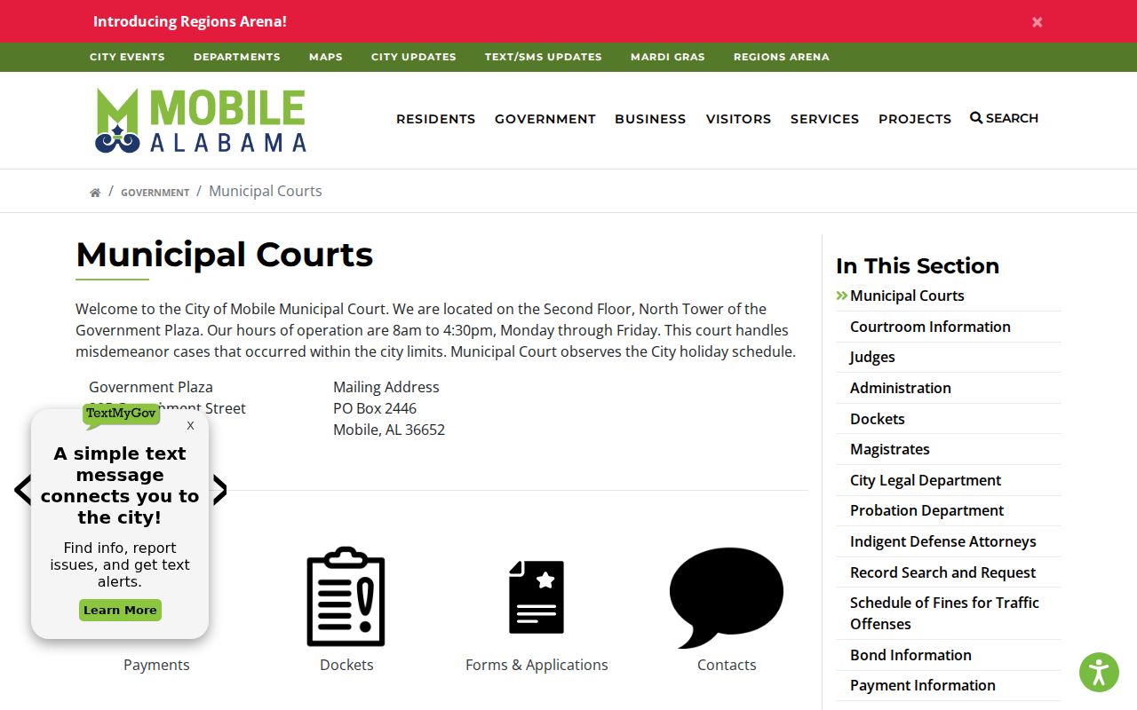 Mobile County traffic court records City of Mobile Municipal Court